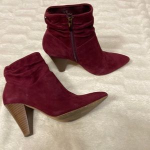 Bleecker and Bond suede heeled ankle booties